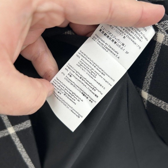 Hugo Boss Black Windowpane Virgin Wool Blazer Jacket Size 8 - Picture 5 of 6